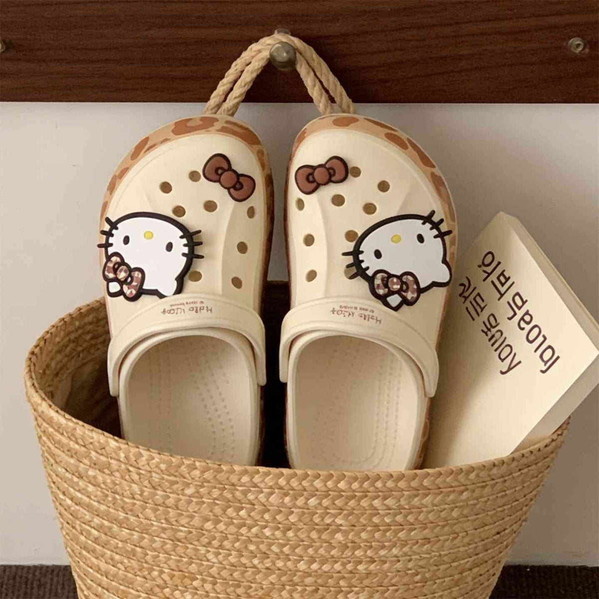 Hello KT Leopard Print Clogs Slip on Water Casual Sandal Shoes