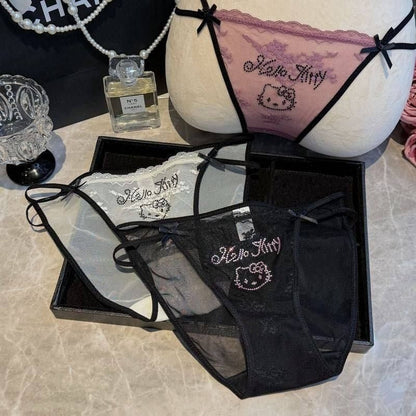 Hello KT Rhinestone Lace Coquette Panties