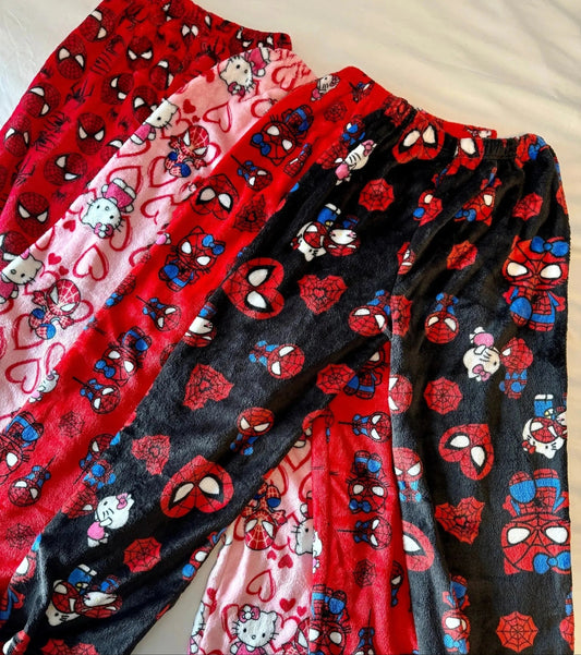 Hello KT & Spiderman Fleece Pajamas Pants