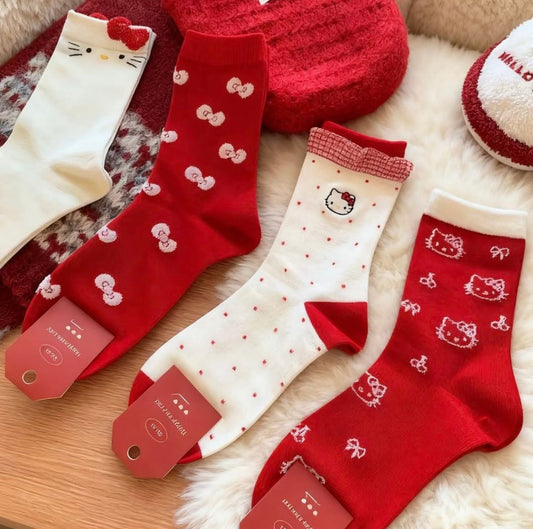 Hello KT Merry & Bright Socks 4 Pic Set