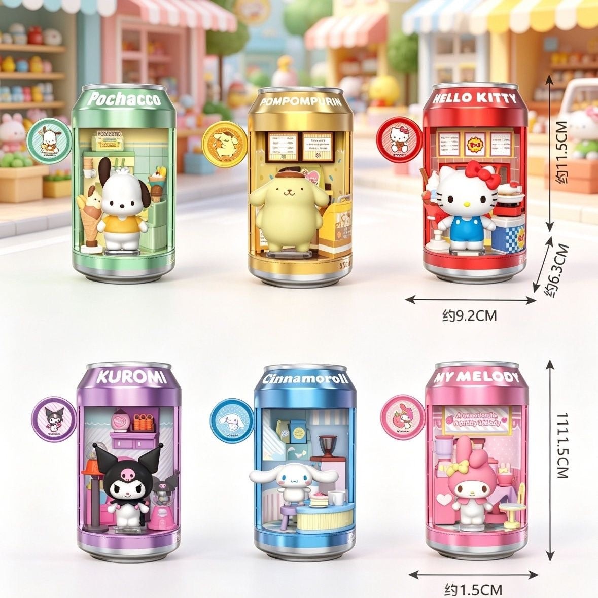 Sanrio Characters Soda Can Blind Box - Dessert Shop Street Mini Figure
