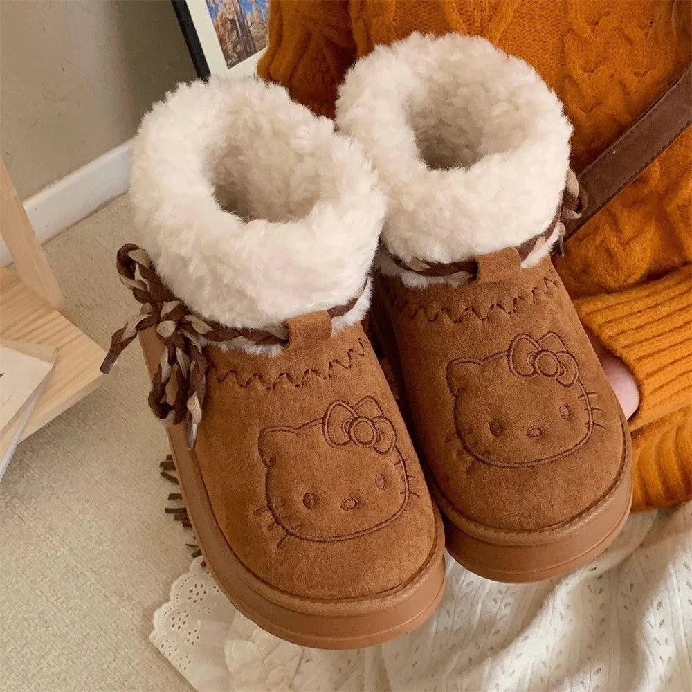 Hello KT Cozy Low-Top Furry Snow Boots