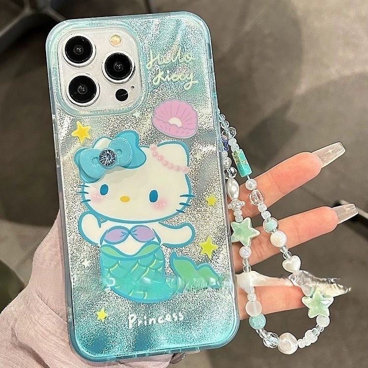 Kitty‘s Ocean Treasure Set - Hello KT Mermaid Phone Case & Matching Charm Bracelet