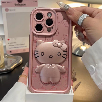 Hello KT Chic Pink Mirror Stand Case