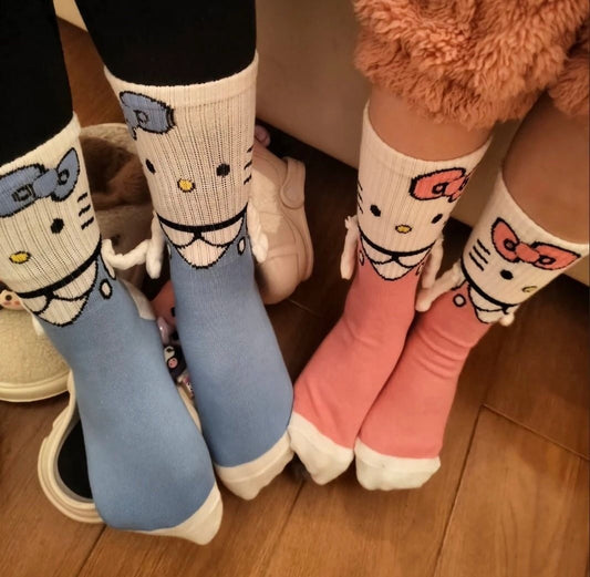 Hello KT Hand-Holders Mid Calf Socks