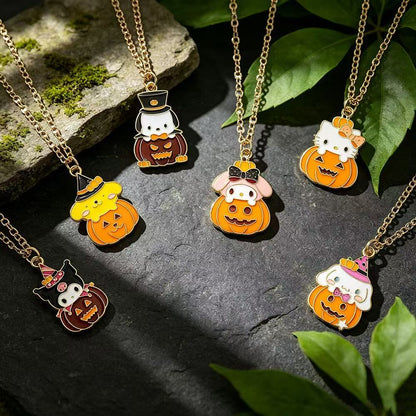 🎃 Halloween Pumpkin Kawaii Character Necklace