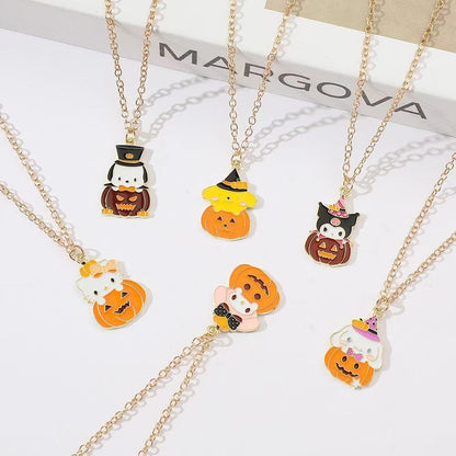 🎃 Halloween Pumpkin Kawaii Character Necklace