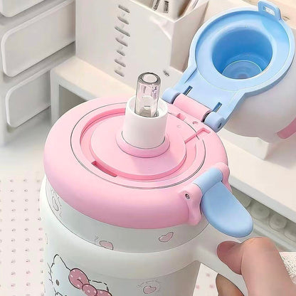 🎀Hello KT Kawaii Insulated Tumbler With 3D Topper, 700ml Travel Coffee Mug