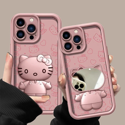 Hello KT Chic Pink Mirror Stand Case