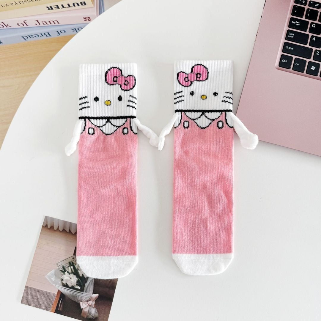 Hello KT Hand-Holders Mid Calf Socks