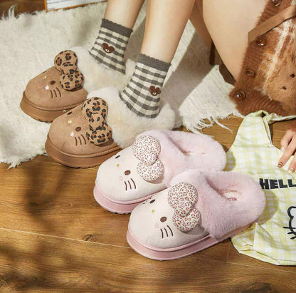 Hello KT Fuzzy Slippers – Cozy & Cute Indoor/Outdoor Wear
