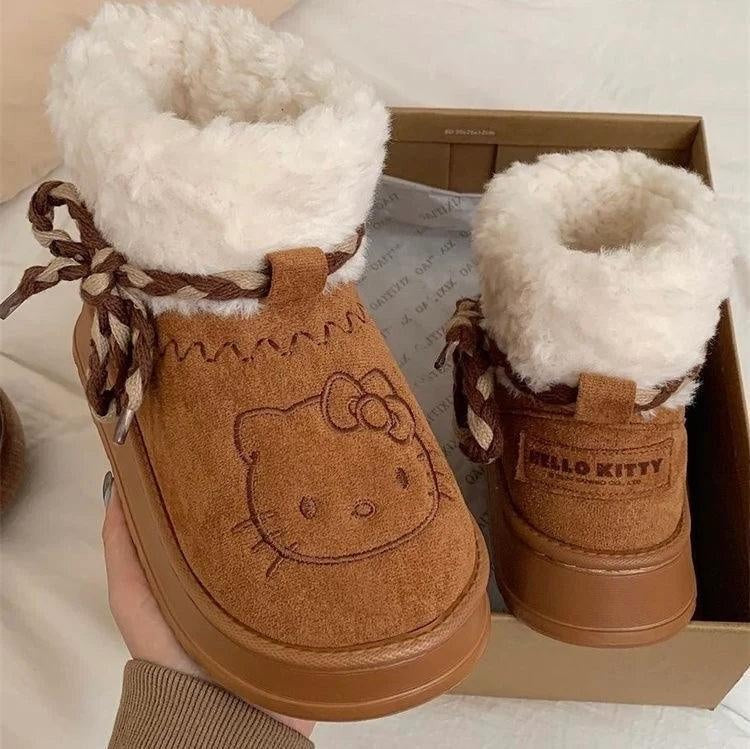 Hello KT Cozy Low-Top Furry Snow Boots