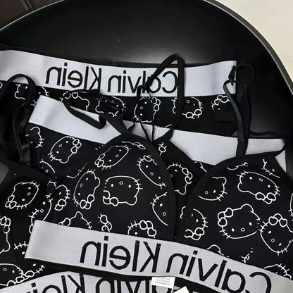 Hello KT x CK Style Triangle Bralette & Panty Set