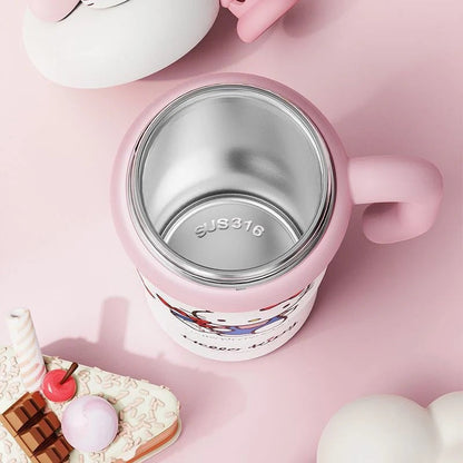 Sanrio Tumbler with Handle Stainless Steel Insulated Cup with Lid & Straw Water Bottle
