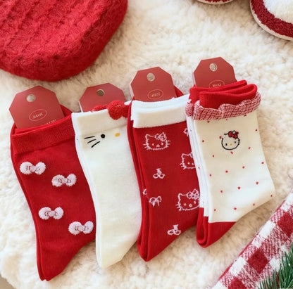 Hello KT Merry & Bright Socks 4 Pic Set