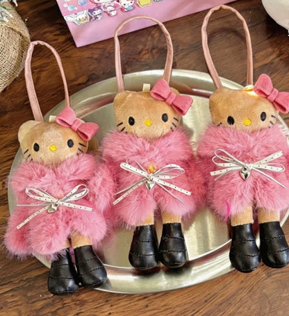 Hello KT Fur Babe Keychain Bag Charm