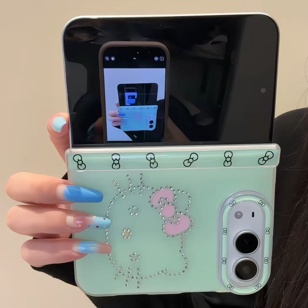 Rhinestone Hello KT Case for iPhone 18 Duo