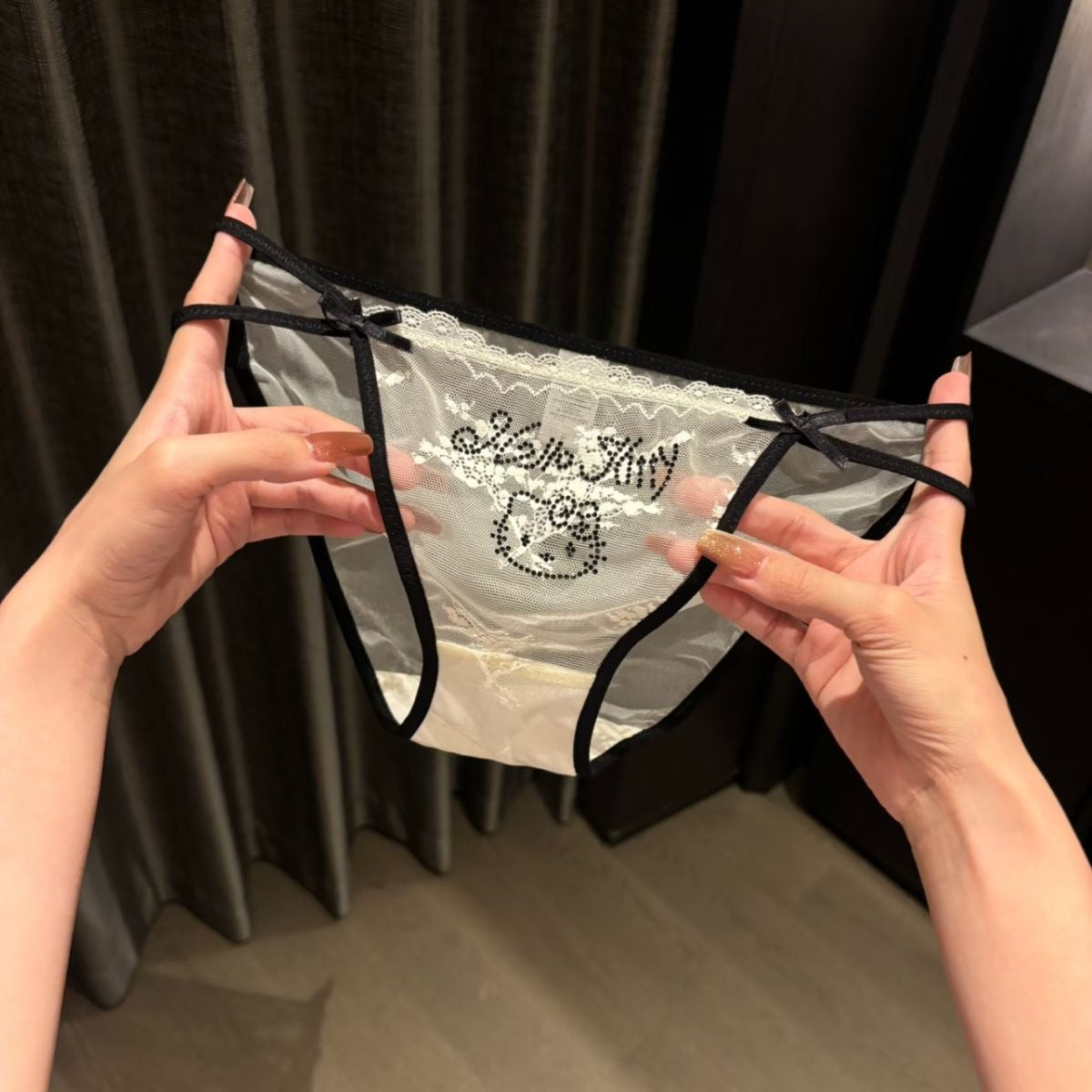 Hello KT Rhinestone Lace Coquette Panties