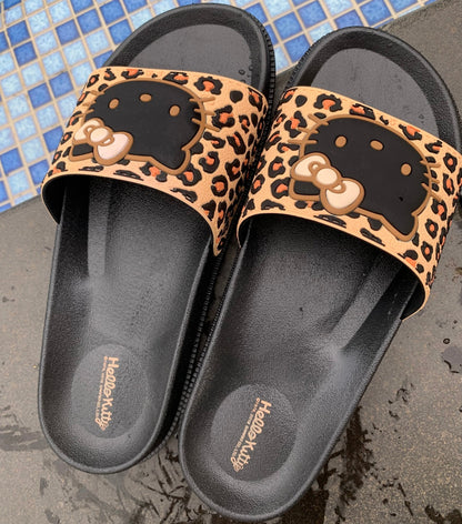 Hello KT Leopard Print Slippers