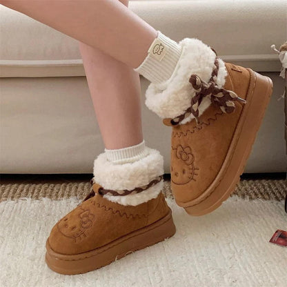 Hello KT Cozy Low-Top Furry Snow Boots