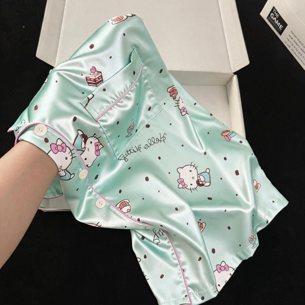 Mint Hello KT Satin Summer Pajama Set