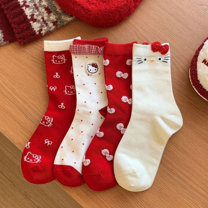 Hello KT Merry & Bright Socks 4 Pic Set