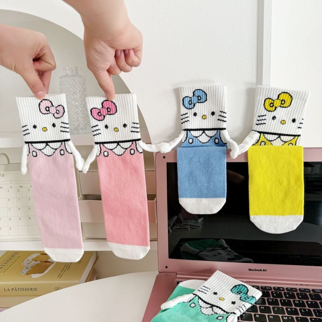 Hello KT Hand-Holders Mid Calf Socks