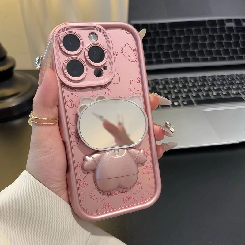 Hello KT Chic Pink Mirror Stand Case