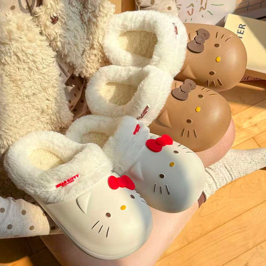 Hello KT Cozy Plush Slippers 🎀
