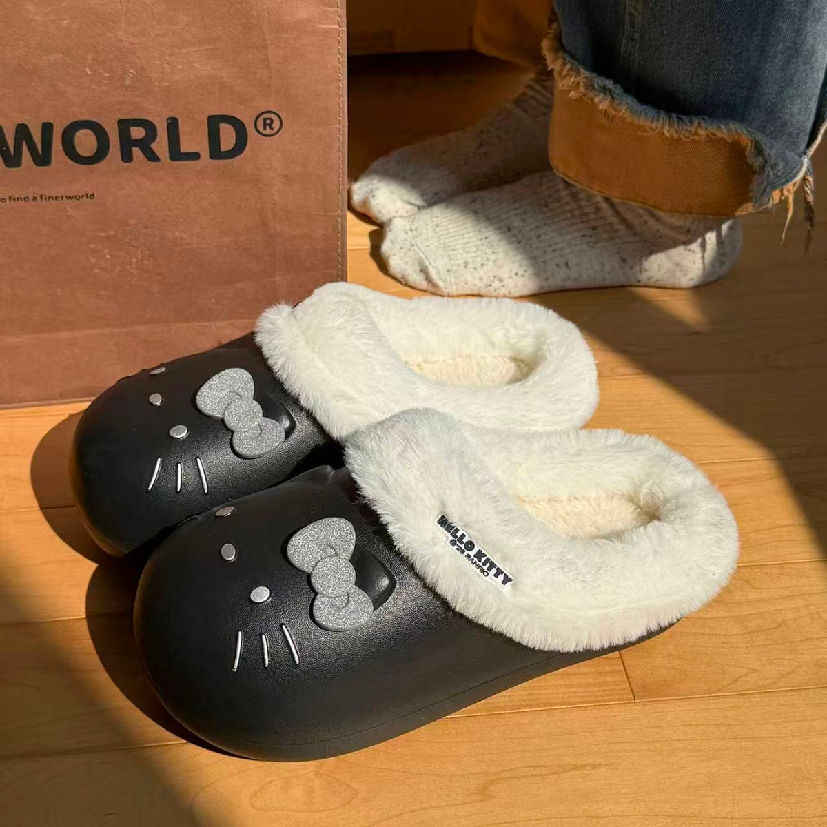 Hello KT Cozy Plush Slippers 🎀