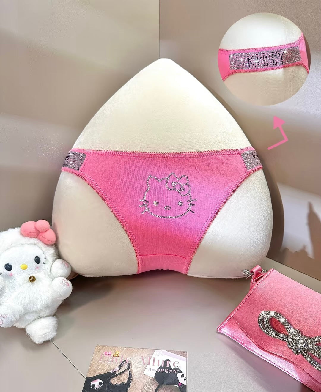 Hello KT Dazzle Briefs Kawaii Crystal Underwear