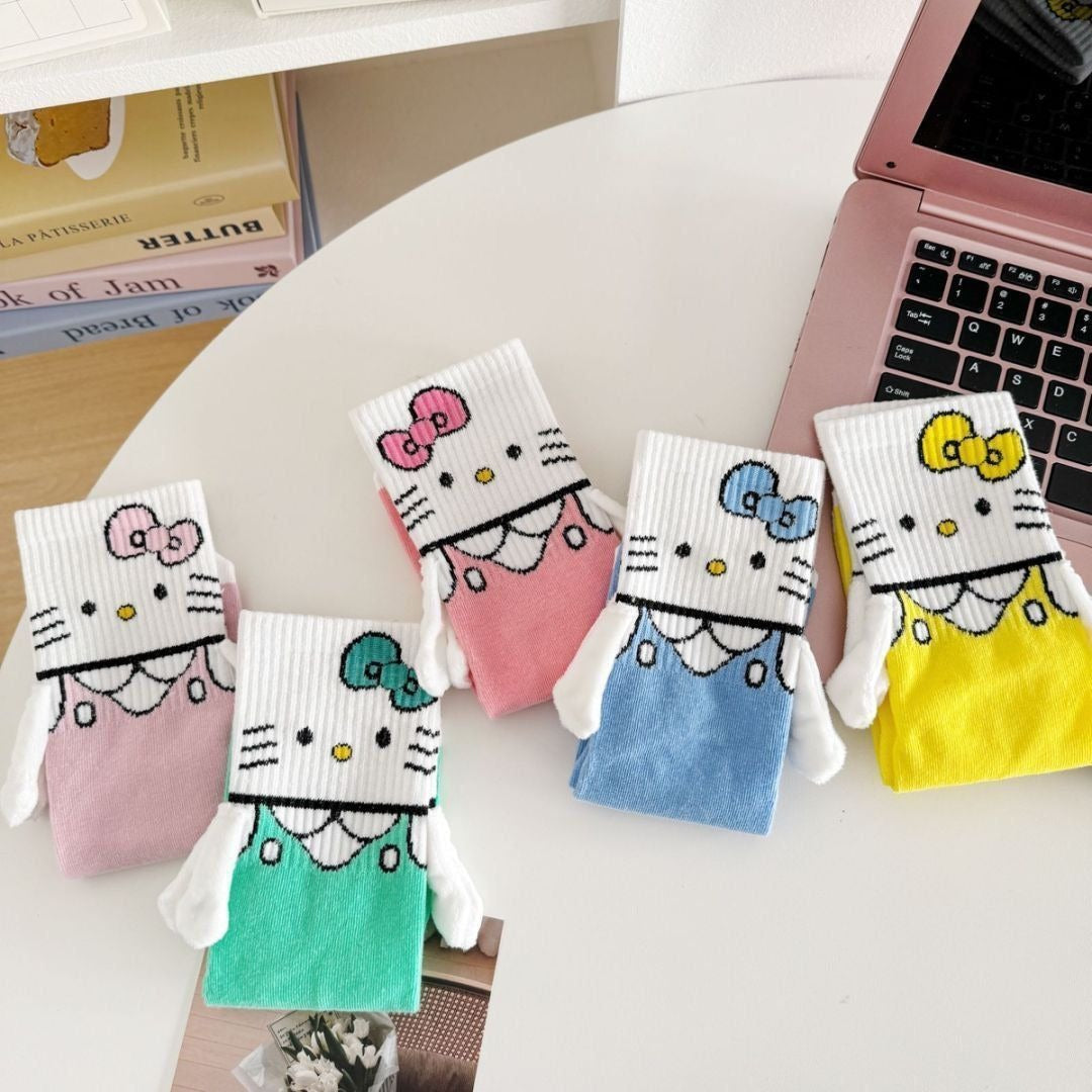Hello KT Hand-Holders Mid Calf Socks