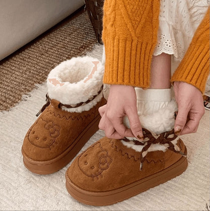 Hello KT Cozy Low-Top Furry Snow Boots