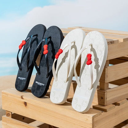 Hello KT 3D Red Bow Summer Beach Flip Flops