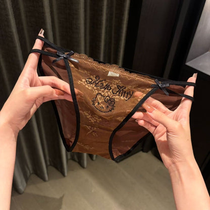 Hello KT Rhinestone Lace Coquette Panties