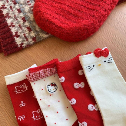 Hello KT Merry & Bright Socks 4 Pic Set