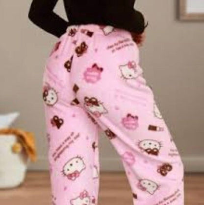 Hello KT Pink Bear Fluffy Pants