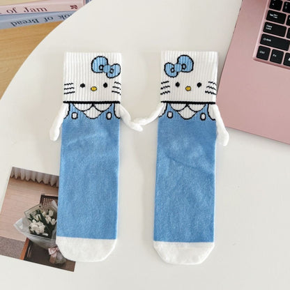 Hello KT Hand-Holders Mid Calf Socks