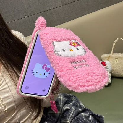 Hello KT Y2K Pink Fluffy Phone Case