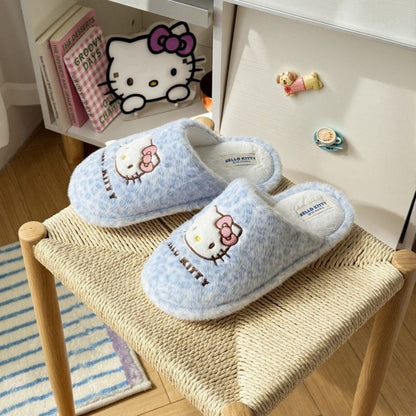 Hello KT Leopard Fluffy Slipper