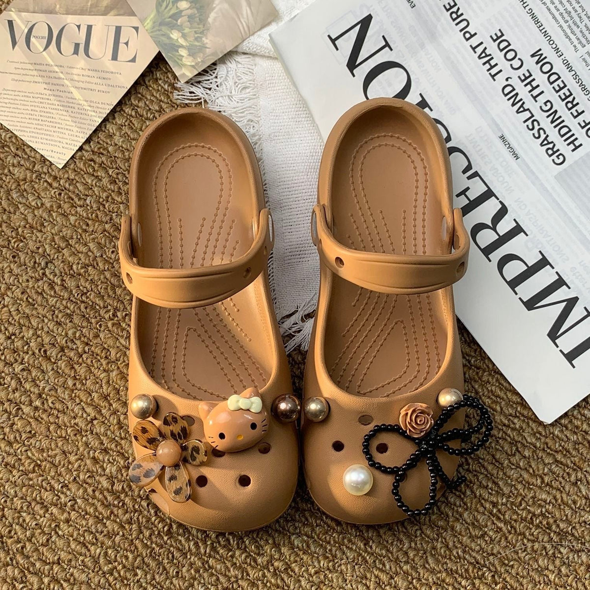 Hello KT Customizable Crocs-Style Clogs Summer Beach Shoes