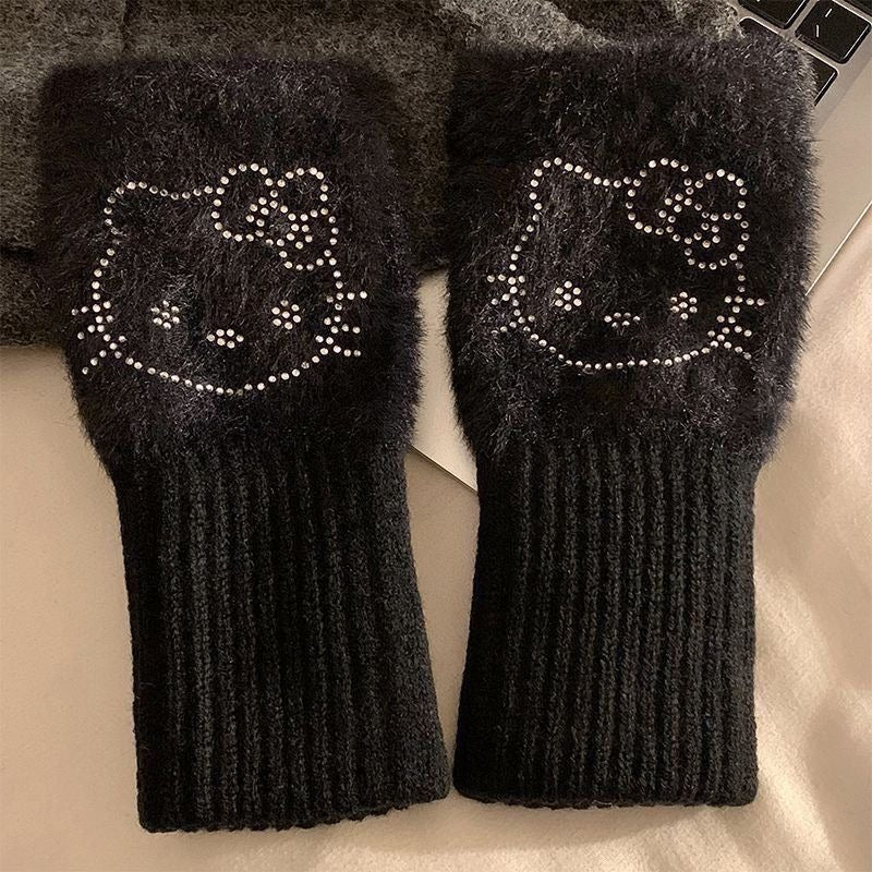 Shine Kitty Fingerless Gloves