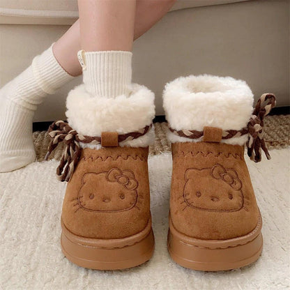 Hello KT Cozy Low-Top Furry Snow Boots