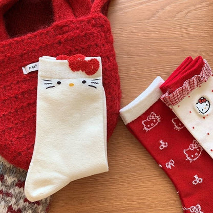 Hello KT Merry & Bright Socks 4 Pic Set
