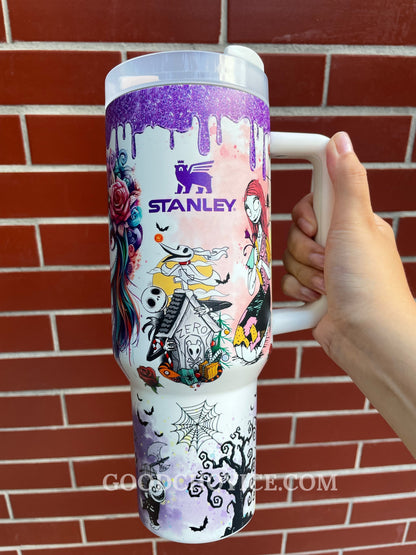 Sally & Jack Skellington Midnight Magic Glow-in-the-Dark 40 Oz Tumbler 🖤💀✨🎃 Limited Edition