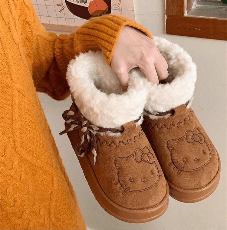 Hello KT Cozy Low-Top Furry Snow Boots