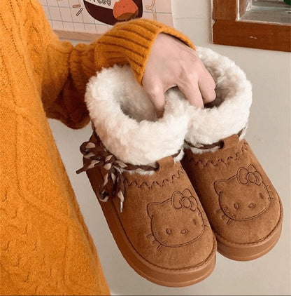 Hello KT Cozy Low-Top Furry Snow Boots