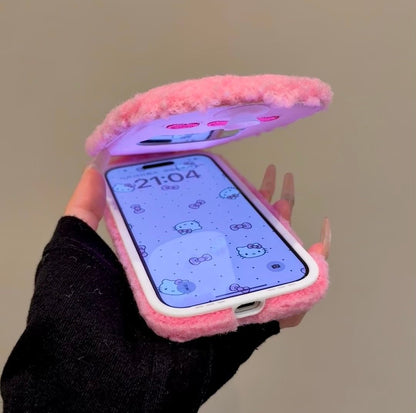 Hello KT Y2K Pink Fluffy Phone Case