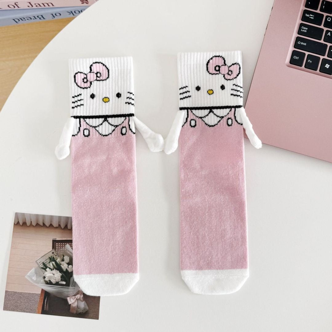 Hello KT Hand-Holders Mid Calf Socks