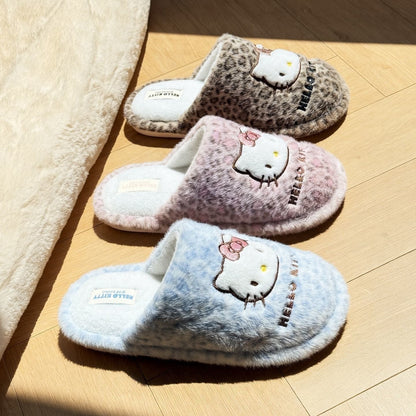 Hello KT Leopard Fluffy Slipper